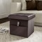 Hastings Home Foldable Storage Cube Ottoman with Pocket, Tufted Faux Leather Footrest Organizer for Bedroom, Brown 478779JWA - alternate 1